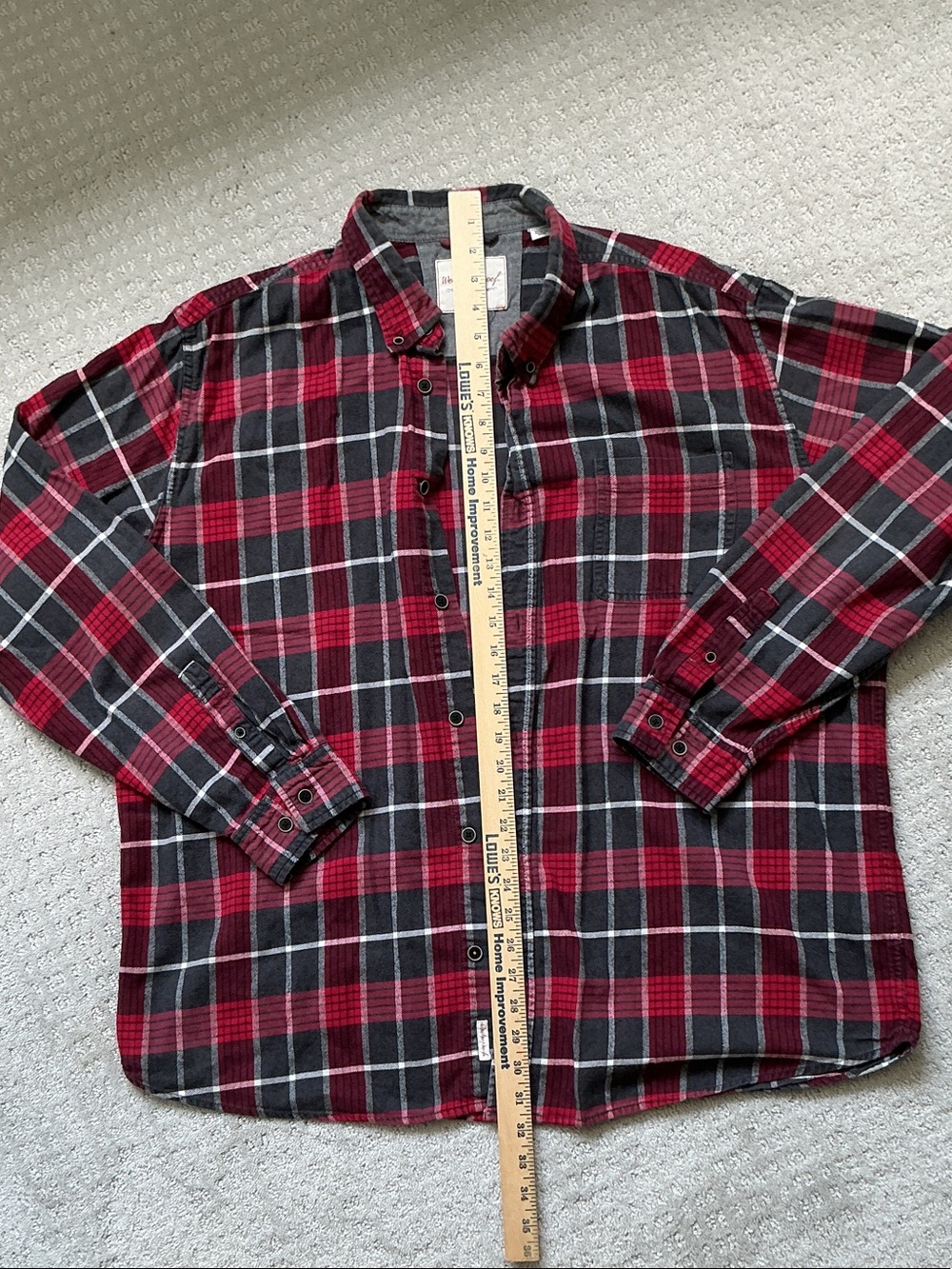 Red and Black Plaid flannel Button-Up Shirt by Weatherproof
